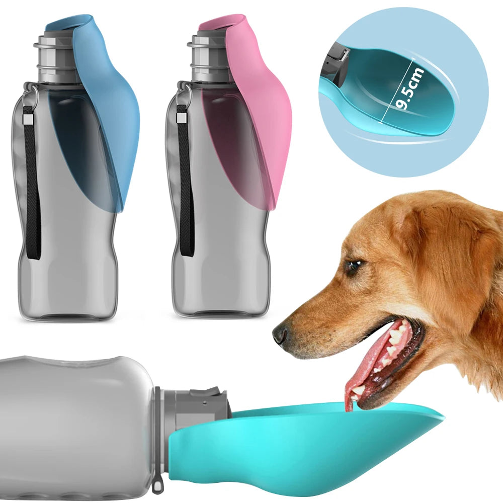 Botella de agua portátil para perros | Dispensador antigoteo de 800 ml